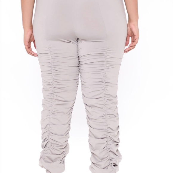 Jaden Ruched Tigh waist pant-silver - Picture 1 of 2